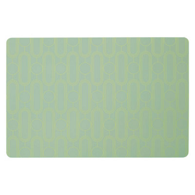 B&Q -  Set Of Four Green PlacematsContemporary Heat Resistant Dining MatsStylish Stainless Steel Foil Accent