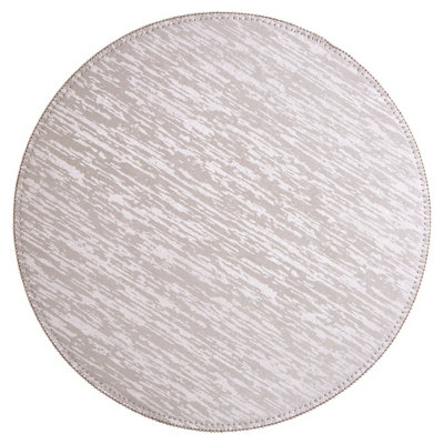 Orsina Set Of Four Round PlacematsContemporary Heat Resistant Dining MatsStylish Faux Leather from B&Q