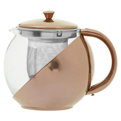 Orsina Elegant Design Stainless Steel Teapot With Copper Finished InfuserDurable Tea PotPractical Tea Pot from B&Q