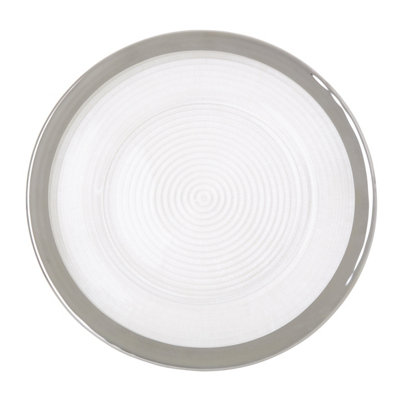 Orsina Ida 33Cm Embossed Charger Plate With Silver Rim from B&Q