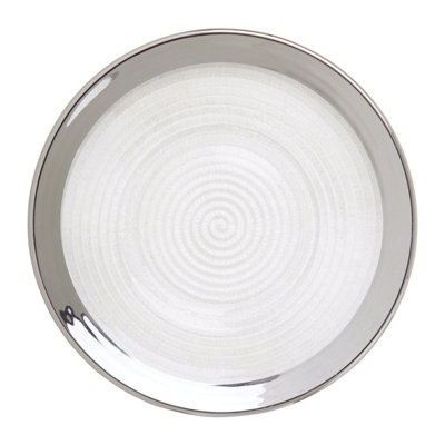 Orsina Ida 21Cm Embossed Side Plate With Silver Rim from B&Q