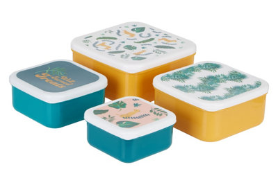 Orsina Stackable Design Set Of 4 Winter Palm Lunch BoxesVersatile Assortment Of Multisized Pp Lunch Boxes from B&Q