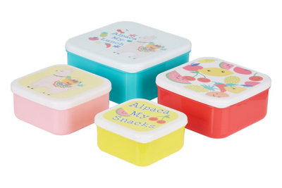 Orsina Stackable Design Set Of 4 Fruity Alpaca Lunch BoxesVersatile Assortment Of Multisized Pp Lunch Boxes from B&Q