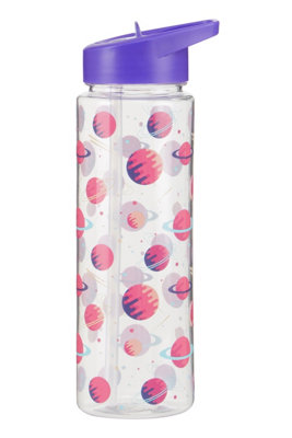 Orsina Durable Purple Space Water Bottle, Portable Spout Lock Bottle, Robust Pp Plastic Transparent Outer Bottle