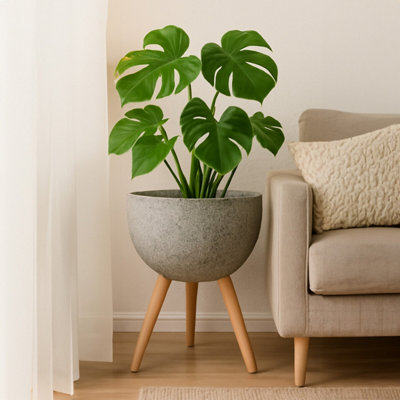 Orsina Darnell Large Grey Speckled Planter from B&Q