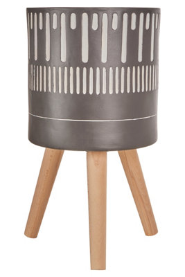Orsina Darnell Large Black And White Finish Planter from B&Q