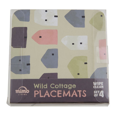 Premier Housewares Interiors By Premier Set Of Four Square Wild Cottage CoastersCharming Multicoloured Geometric DesignHeat Resistant Drink Mats from B&Q