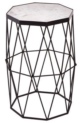 Orsina Shalimar Octagonal Black Finish Side Table from B&Q