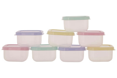 Orsina Set Of Eight Assorted Mini Storage Containers100Ml CapacityBpa-Free Plastic With Secure Snap-On Lids from B&Q