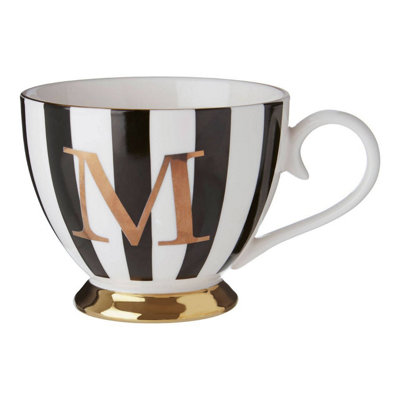Orsina Regal Design Duchess M Letter Monogram MugPersonalized Coffee Mug For KitchenDurable Mug For Breakfast from B&Q