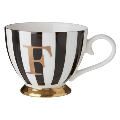 Orsina Personalized Duchess F Letter Monogram MugRegal Design Coffee Mug For KitchenDurable Mug For Breakfast from B&Q