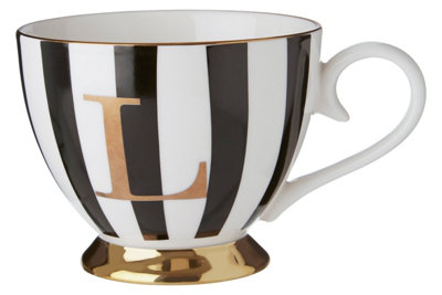 Orsina Personalized Duchess L Letter Monogram MugRegal Design Coffee Mug For KitchenDurable Mug For Breakfast from B&Q