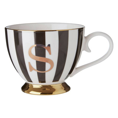 Orsina Regal Design Duchess S Letter Monogram MugPersonalized Coffee Mug For KitchenDurable Mug For Breakfast from B&Q