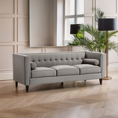 Premier Housewares Grey Interiors By Premier Helia Velvet Sofa