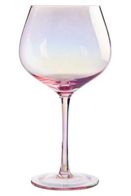 Premier Housewares Frosted Deco Set Of 2 Gin Glasses Pink