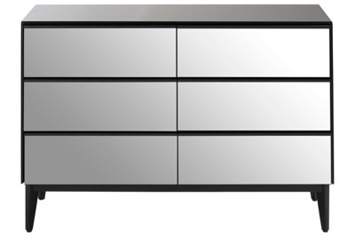 Orsina Ample Storage 6 Drawer ChestBlack Finish Cabinet For DecorSturdy Wooden Drawer ChestDurable Chest from B&Q