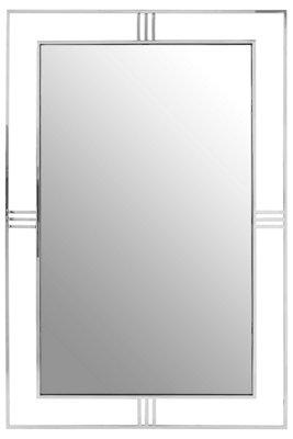 Orsina Stainless Steel Accent Wall MirrorStylish Luxe Wall MirrorRectangular Framed Mirror For Wall Decor from B&Q