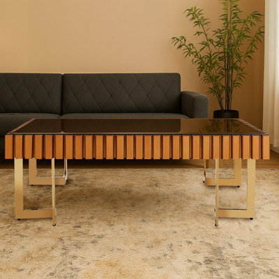 Orsina Reflective Design Coffee Table For Living RoomGold Finish Table For PatioConvenient Decorative Table from B&Q