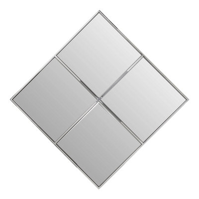 Orsina Diamond Frame Wall MirrorSilver Segmented Geometric Wall Mirror With Stainless Steel Frame from B&Q
