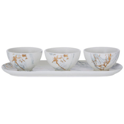Orsina Marble Luxe 4 Piece Tapas Set from B&Q