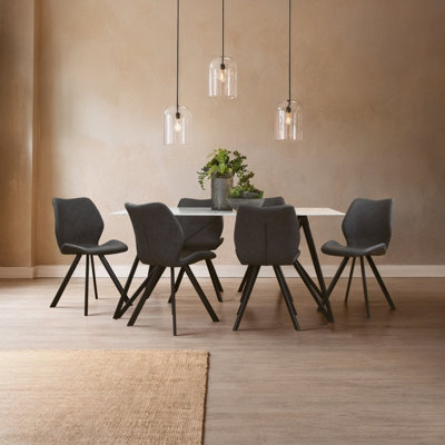 B&Q -  Contemporary Rectangular Grey Dining SetSpace Saving Design Dining SetDurable Small Dining Set For House