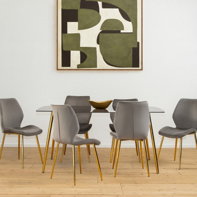 B&Q -  Contemporary Grey Rectangular Dining SetSpace Saving Design Dining SetDurable Small Dining Set For House