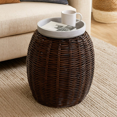 Premier Housewares Interiors By Premier Maka Natural Croco Rattan Stool