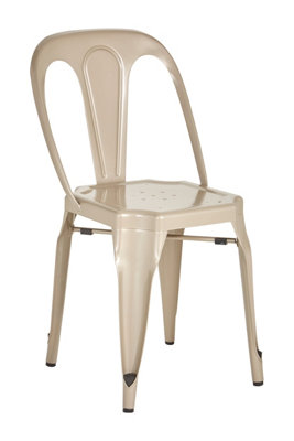 Orsina Modern Champagne Finish Metal ChairIndustrial Design Comfortable ChairAccent Chair For Livingroom from B&Q