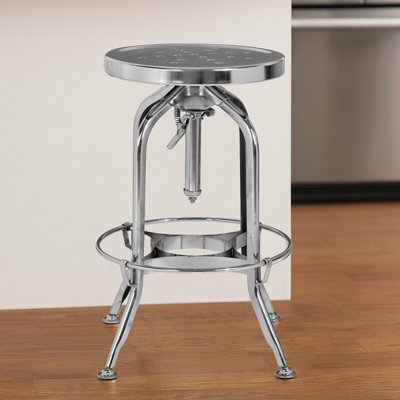 Orsina Gator Silver Adjustable Stool from B&Q