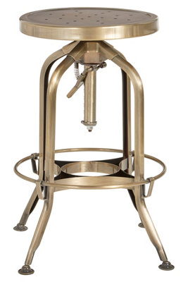 Orsina Gator Brass Adjustable Stool from B&Q