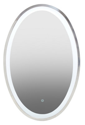Orsina Illuminated Silver Oval Mirror from B&Q