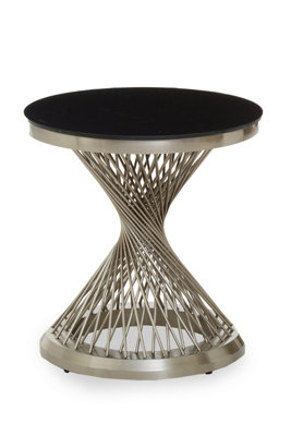 Orsina Hourglass Side Table With Silver Base from B&Q