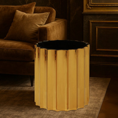 Orsina Alvaro Black And Titanium Round Side Table from B&Q