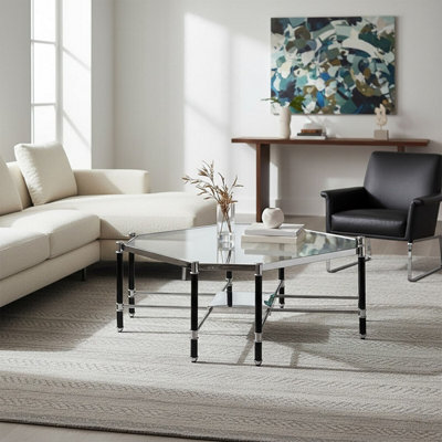 Orsina Allessi Silver Metal Coffee Table With Black Legs from B&Q
