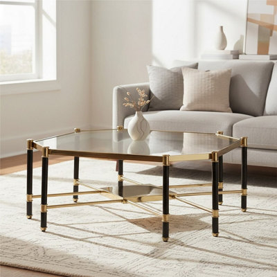 Orsina Allessi Gold Metal And  Side Table With Black Legs from B&Q