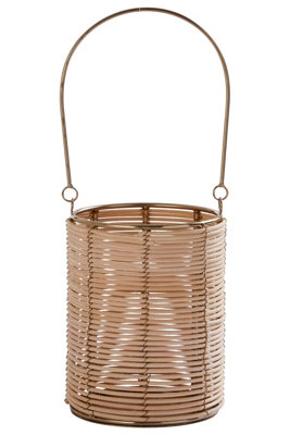 Orsina Hurricane Candle HolderEco-Friendly Rattan And Iron Frame Candle HolderRustic Design With Sleek Handle from B&Q