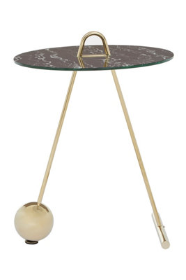 Orsina Oria Black Marble Effect Top End Table from B&Q