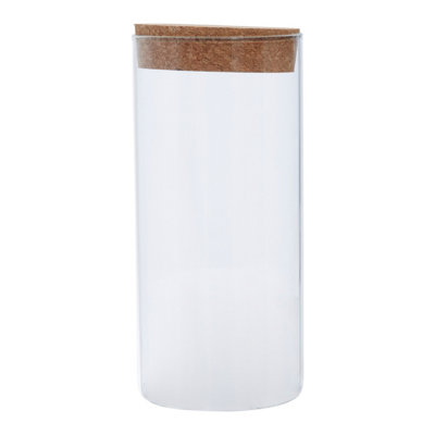 Orsina Large Glass JarEco-Friendly Glass With Airtight Cork Lid And Chalkboard LabelPerfect For Storing Spices from B&Q