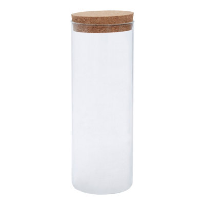 Orsina Extra Large Glass JarEco-Friendly Glass With Airtight Cork Lid And Chalkboard LabelFor Storing Spices from B&Q