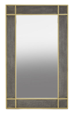 Orsina Deskey Wall MirrorGreyGoldWoodGlassTextile from B&Q