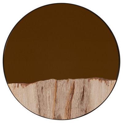 B&Q -  Petrified Wood Tile Small Round Mirror