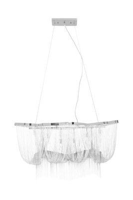 Orsina 6 Light Chrome PendantAdjustable Aluminium Chain Basket PendantBoutique Luxe Lighting For Living Room from B&Q