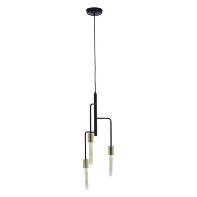 Orsina Dual-Tone Pendant Ceiling Lamp In Black & GoldTrio Downlight With SilhouetteModern Statement Fixture from B&Q