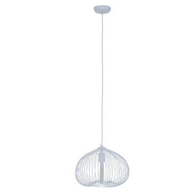 Orsina Sturdy 1 Bulb White Finish Pendant LightEffortlessly Maintained Down Light WallVersatile Ceiling Light from B&Q