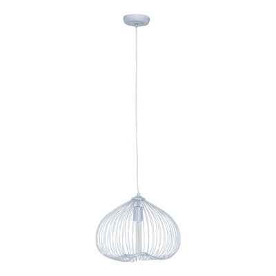 Orsina Versatile 1 Bulb Silver Finish Pendant LightEffortlessly Maintained Down Light WallSturdy Ceiling Light from B&Q