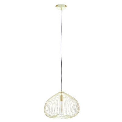 Orsina Versatile 1 Bulb Gold Finish Pendant LightEffortlessly Maintained Down Light WallSturdy Ceiling Light from B&Q