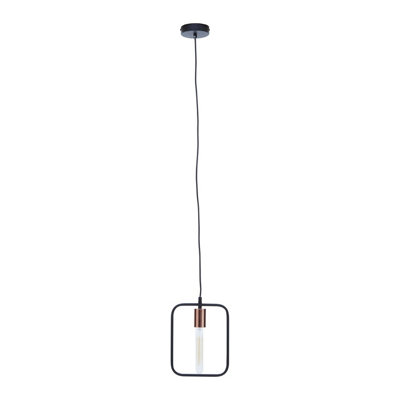 B&Q -  Modern Black And Copper Finish Pendant LightIndustrial Design Ceiling LightVersatile Pendant Light