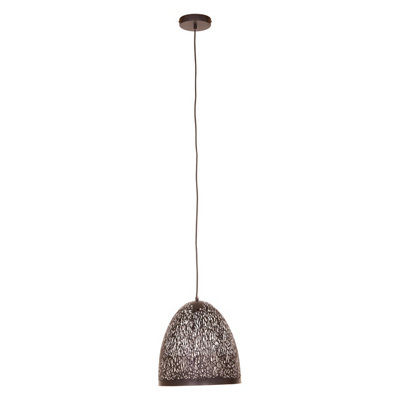 Orsina Small Black Pendant Light With Iron FramePerforated Shade Hanging FixtureArtistic Black Pendant Lamp from B&Q