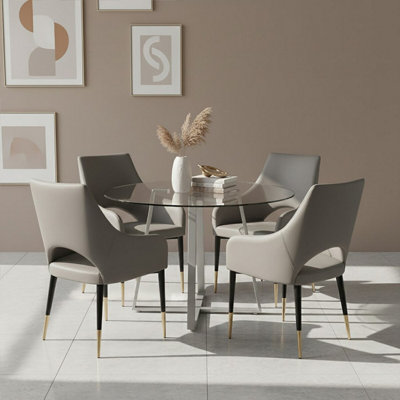 Orsina Metropolitan Glass Dining Table from B&Q