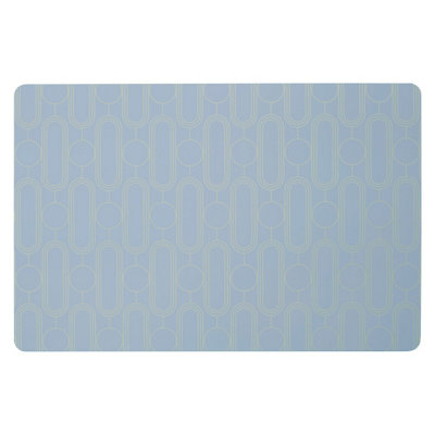 B&Q -  Set Of Four Blue PlacematsContemporary Heat Resistant Dining MatsStylish Stainless Steel Foil Accent